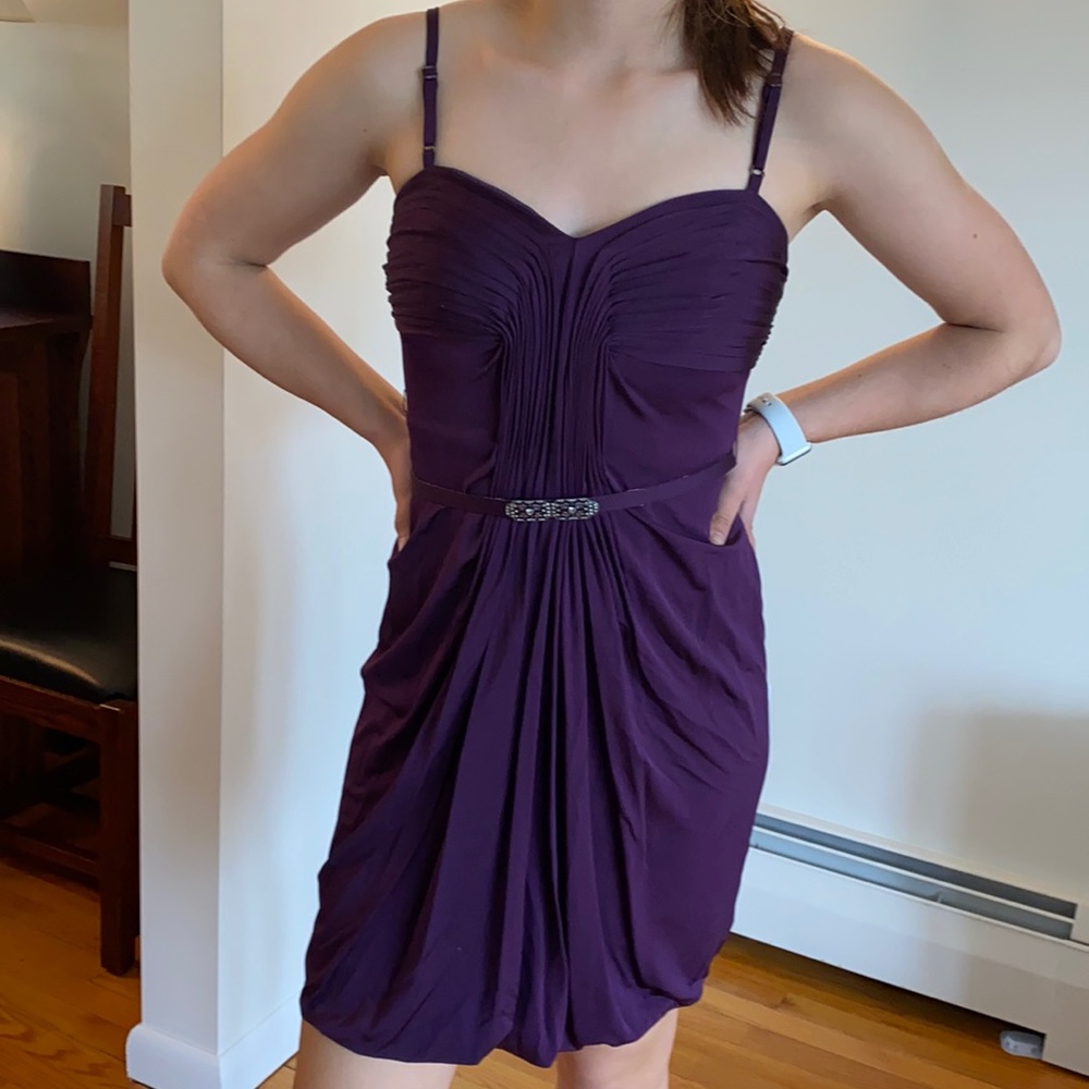 Laundry by Shelli Segal purple polyester w/ belt